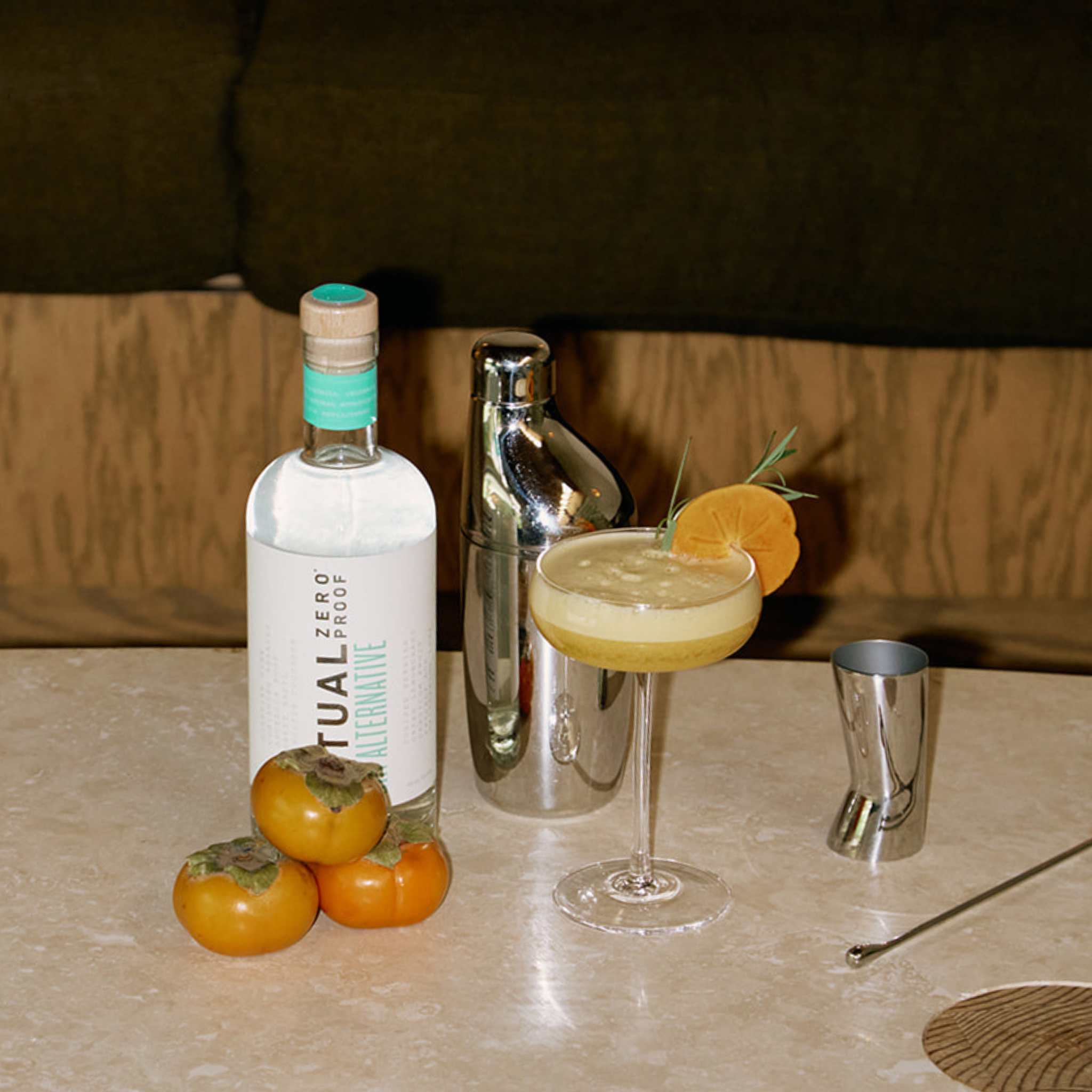 Nonalcoholic Holiday Cocktail: Persimmon Gin Fizz