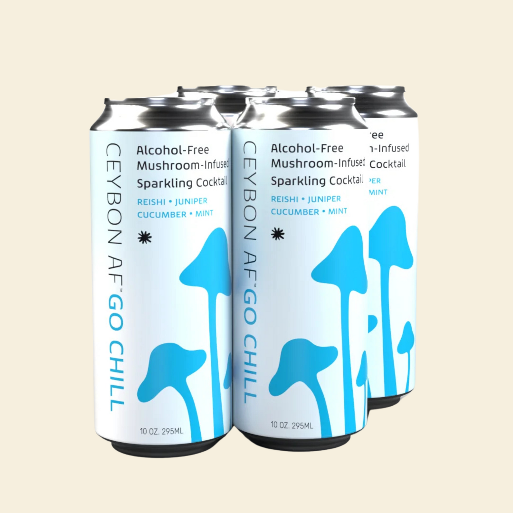 Ceybon AF - Go Chill - Alcohol-Free Mushroom-Infused Sparkling Cocktail - 4-Pack