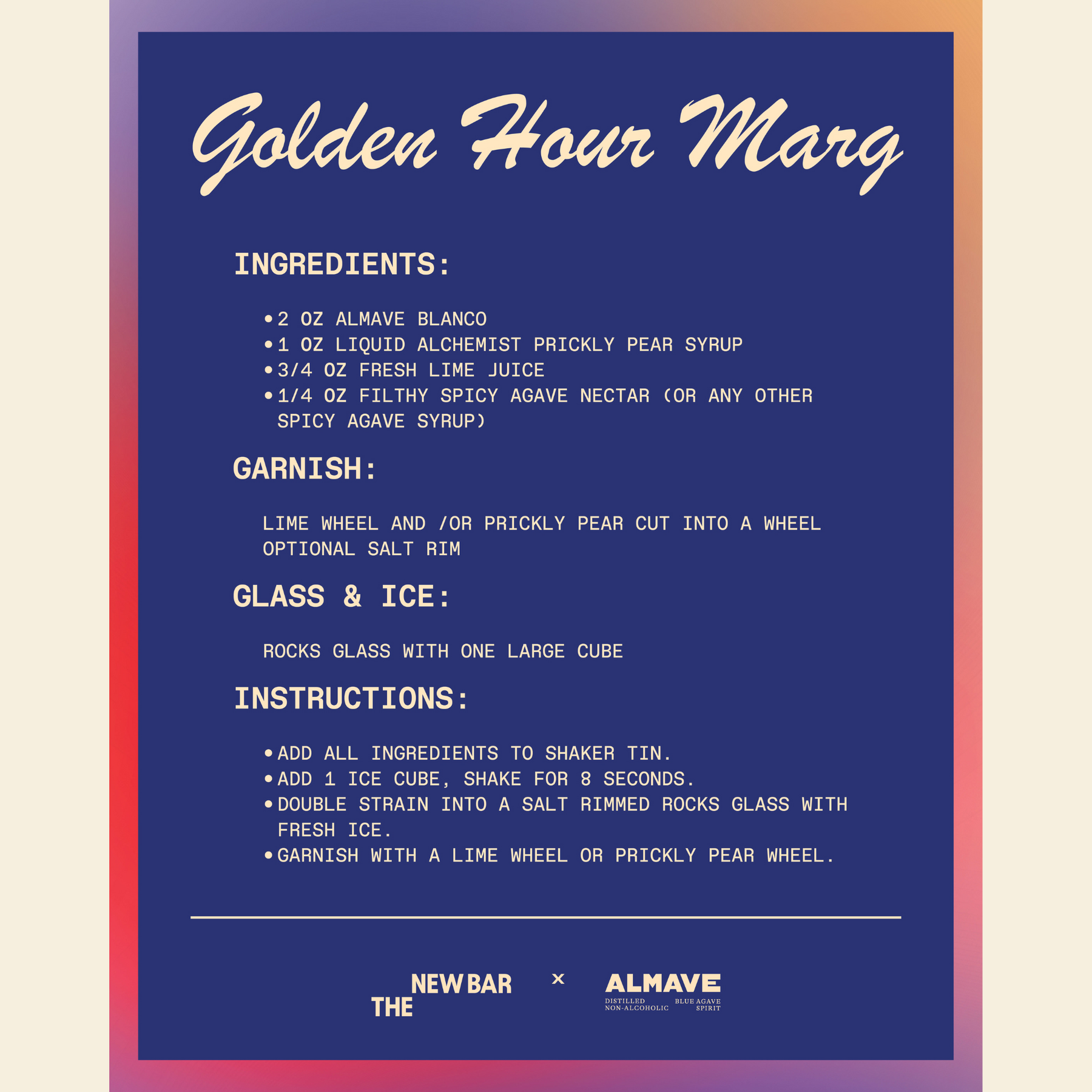 The Golden Hour Marg - TNB x Almave Limited Edition Cocktail Kit