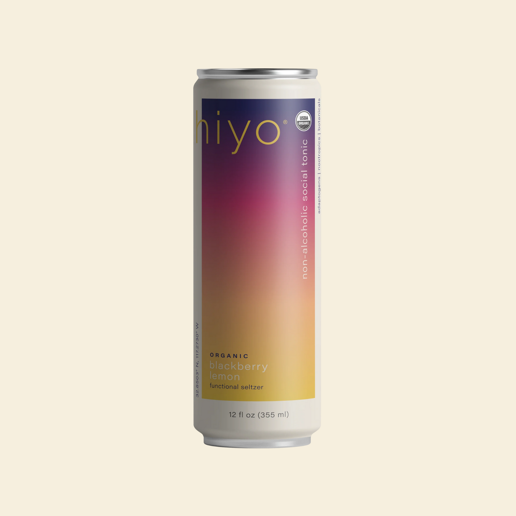 Hiyo - Blackberry Lemon - Nonalcoholic Functional Seltzer - 4-Pack