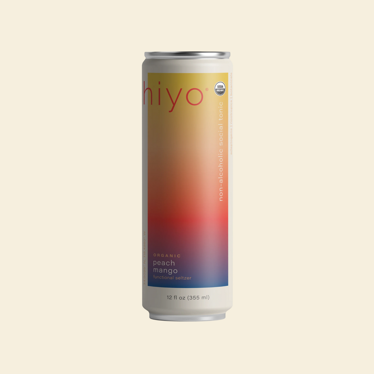 Hiyo - Peach Mango - Nonalcoholic Functional Seltzer - 4-Pack