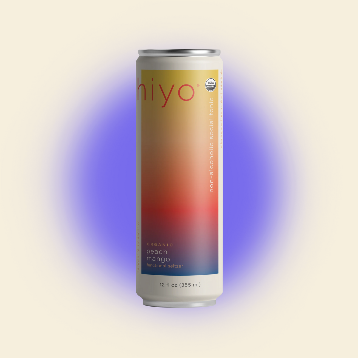 Hiyo - Peach Mango - Nonalcoholic Functional Seltzer - 4-Pack