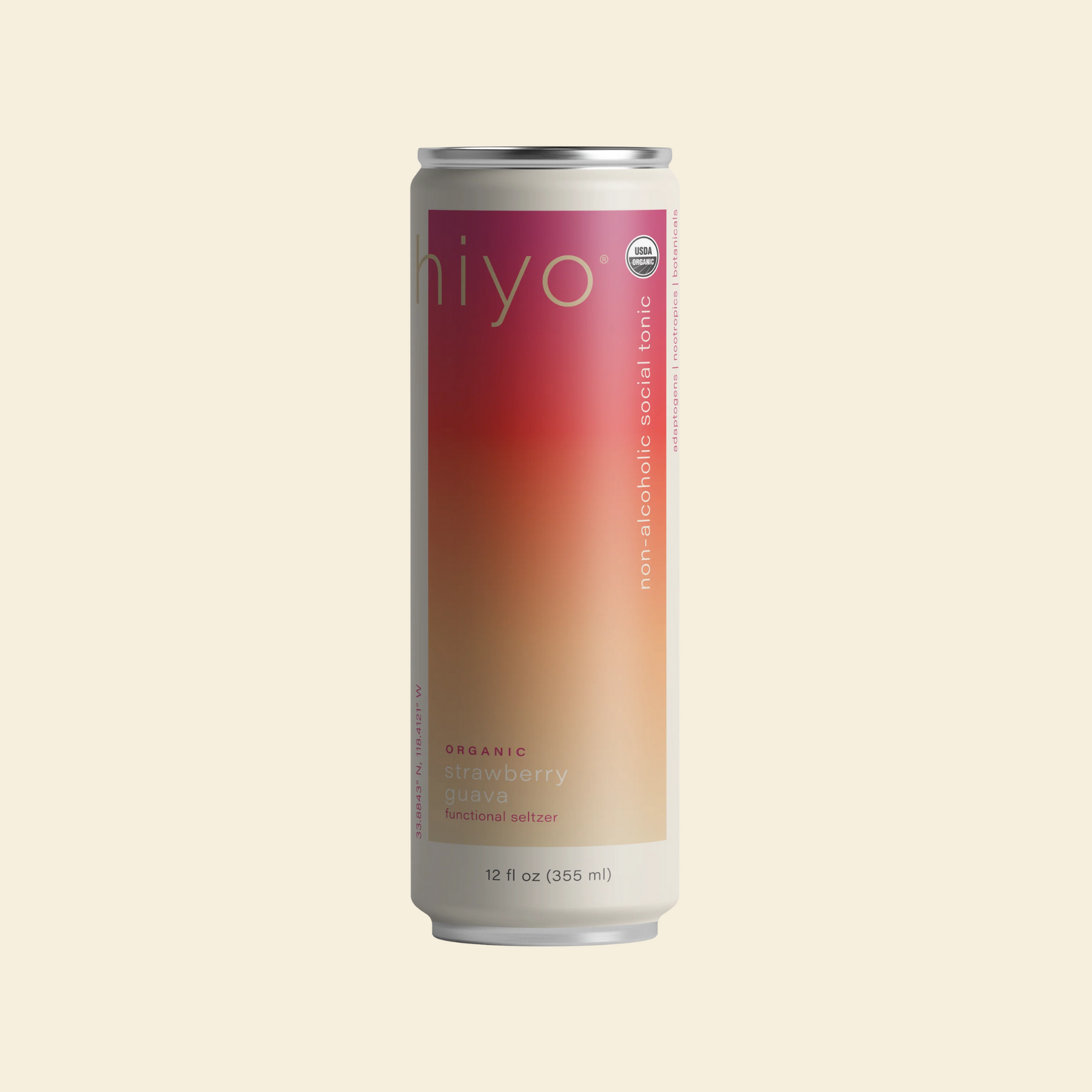 Hiyo - Strawberry Guava - Nonalcoholic Functional Seltzer - 4-Pack