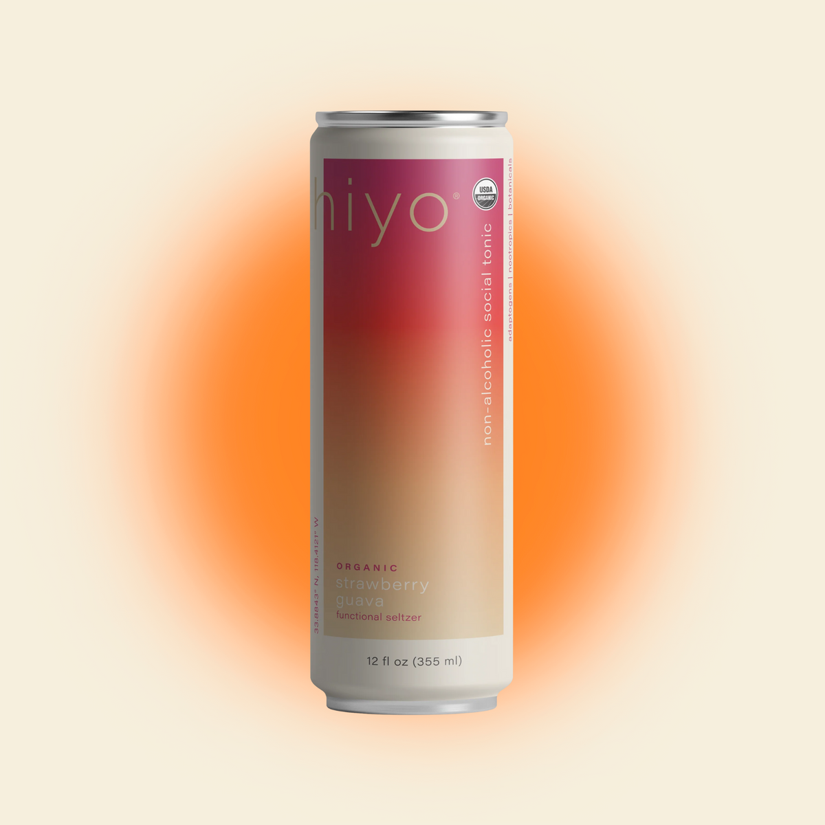 Hiyo - Strawberry Guava - Nonalcoholic Functional Seltzer - 4-Pack