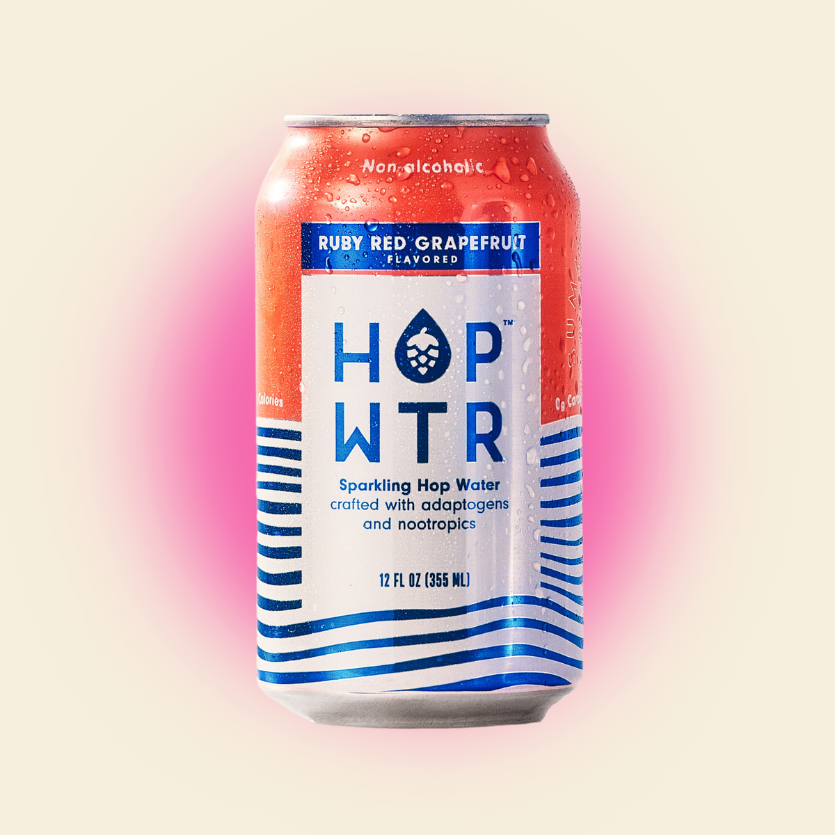 HOP WTR - Ruby Red Grapefruit - Nonalcoholic Functional Hop Water - 6-Pack