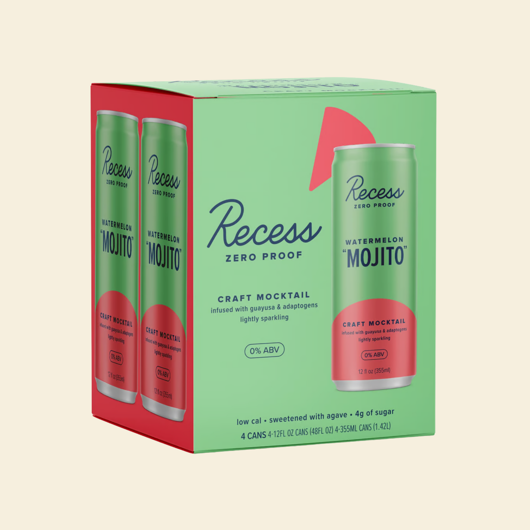 Recess - Watermelon Mojito - Nonalcoholic Functional Cocktail - 4-Pack