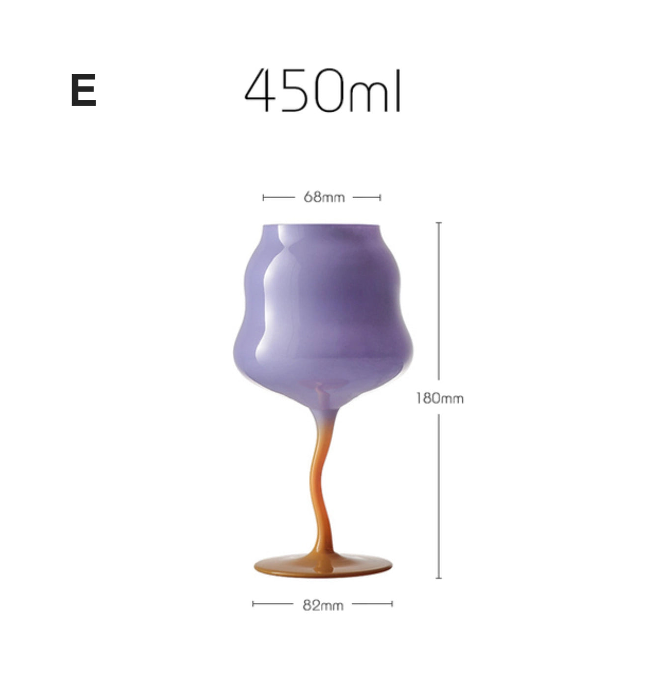Opaque Wavy Wine Glass - Blue