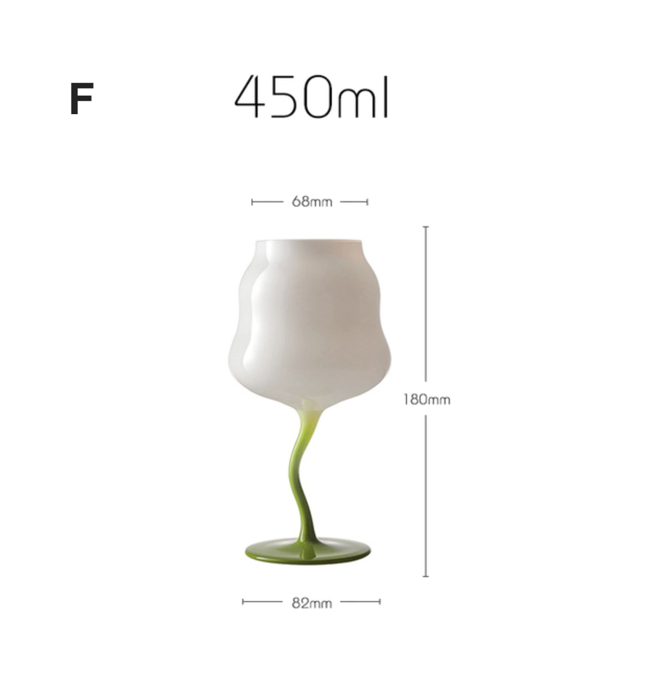 Opaque Wavy Wine Glass - White