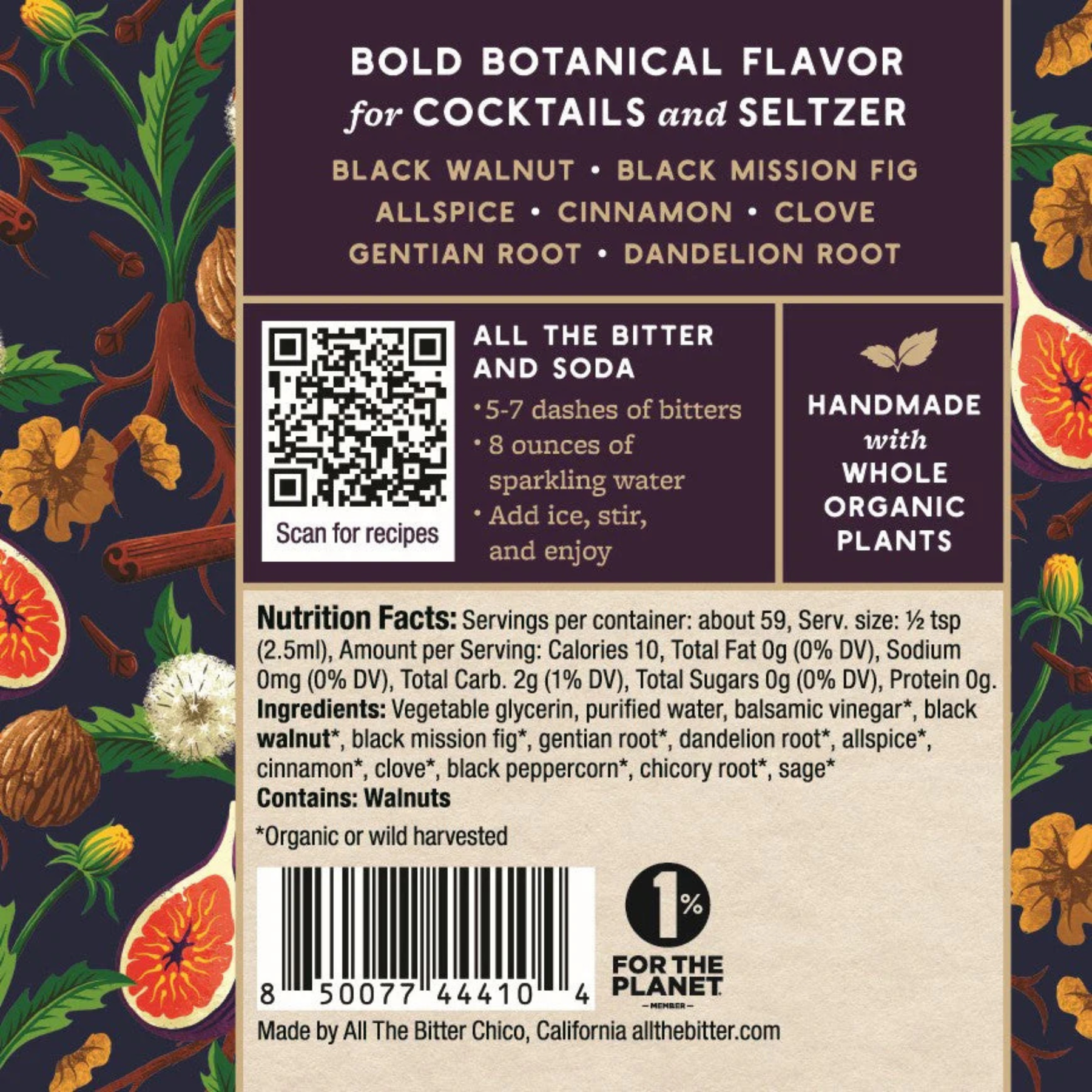 All The Bitter - Fig & Walnut - Alcohol-Free Bitters - 2oz