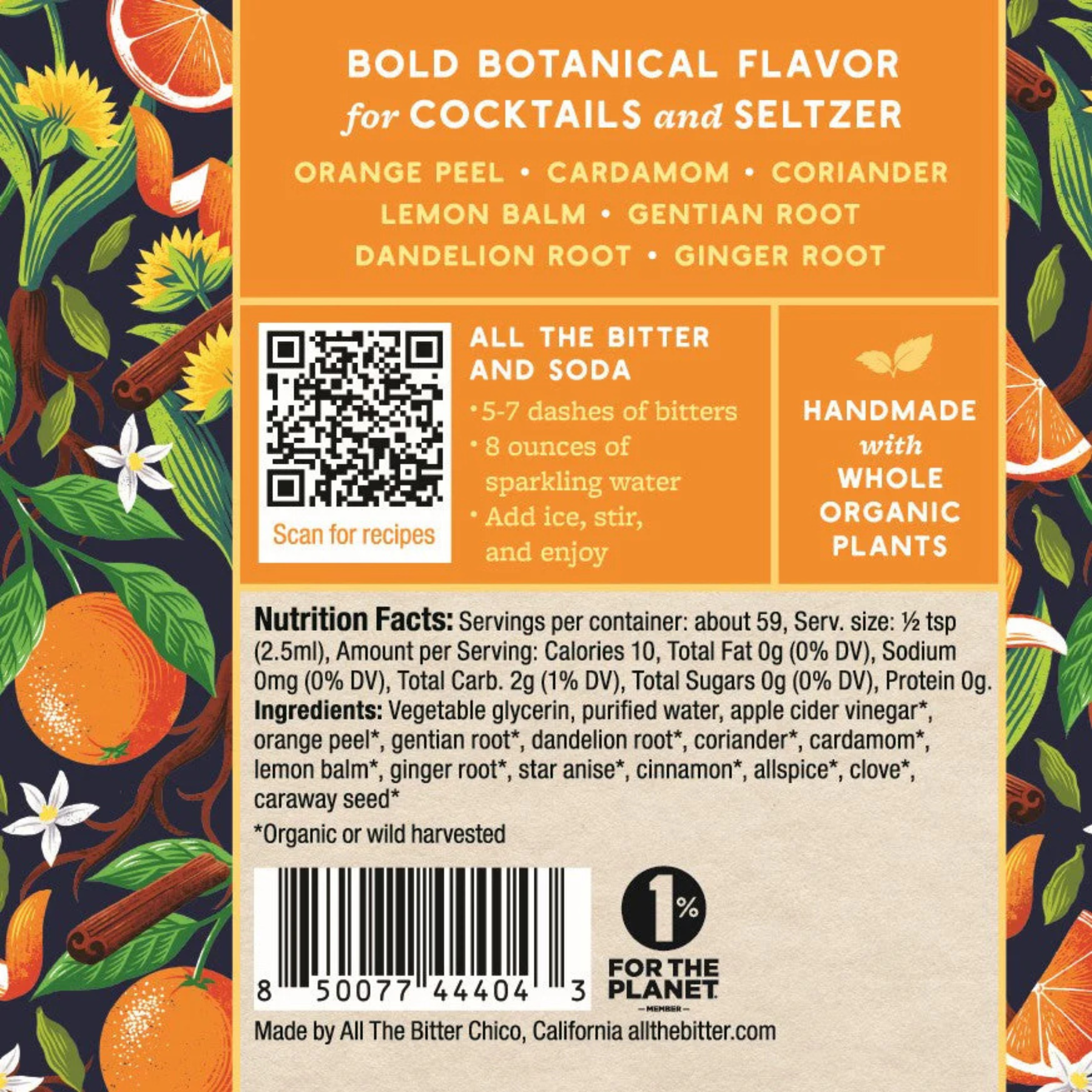 All The Bitter - Orange & Cardamom - Alcohol-Free Bitters - 2oz