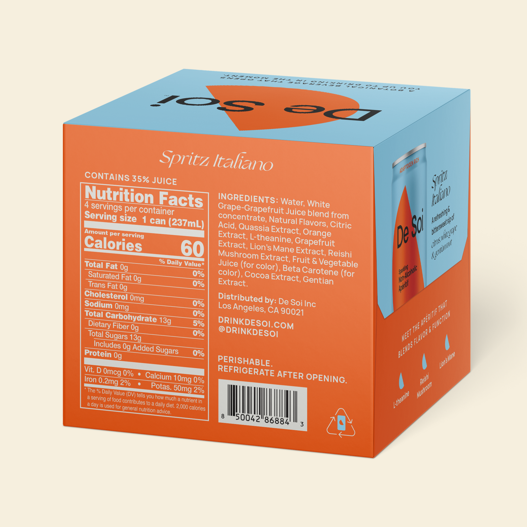 De Soi - Spritz Italiano - Nonalcoholic Functional Apéritif - 4-Pack