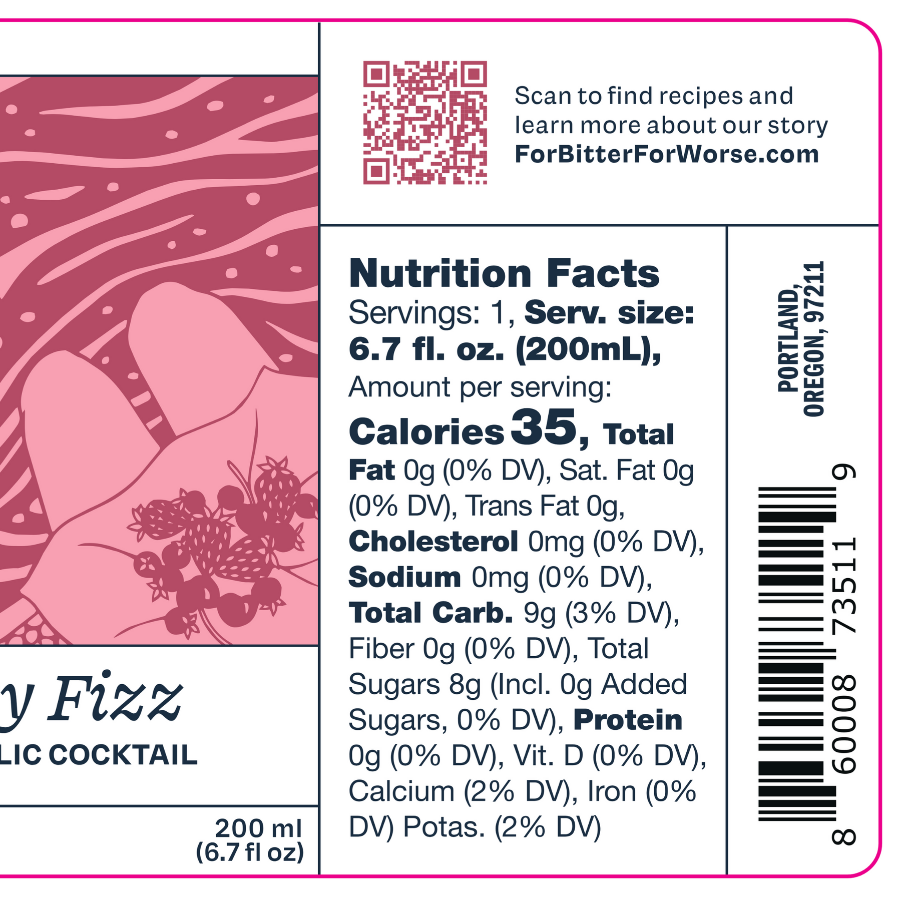 For Bitter For Worse - Rose City Fizz - Nonalcoholic Apéritif - 4-Pack