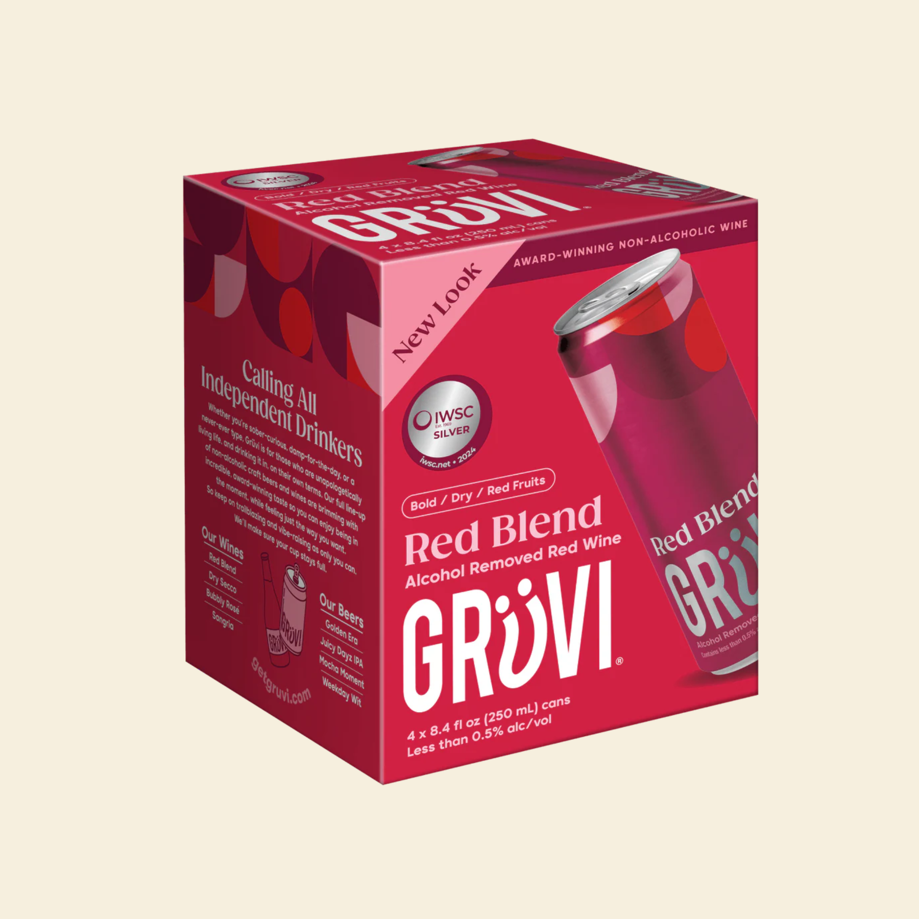 Grüvi - Dry Red Blend - Nonalcoholic Wine - 4-Pack