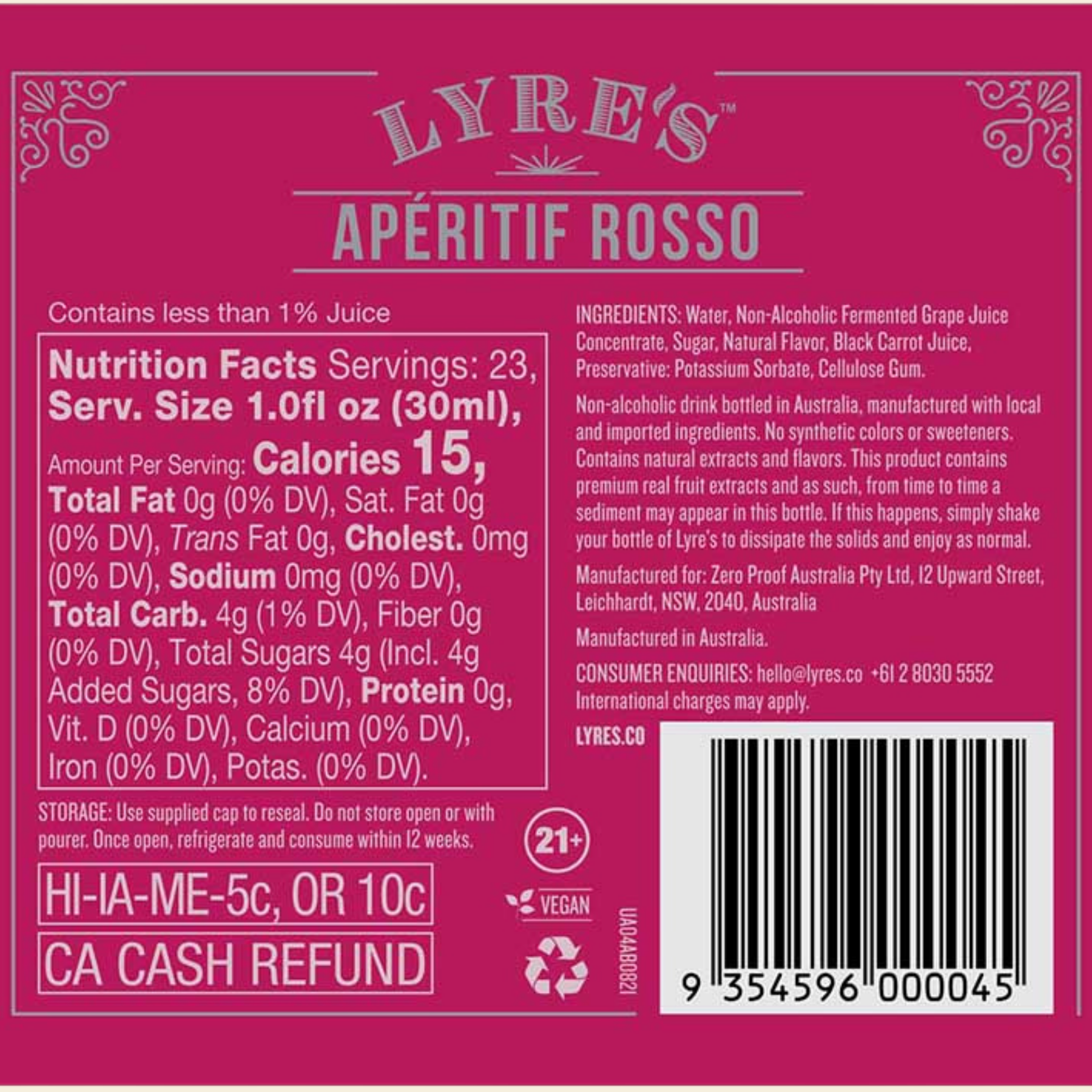 Lyre's - Aperitif Rosso - Nonalcoholic Apéritif