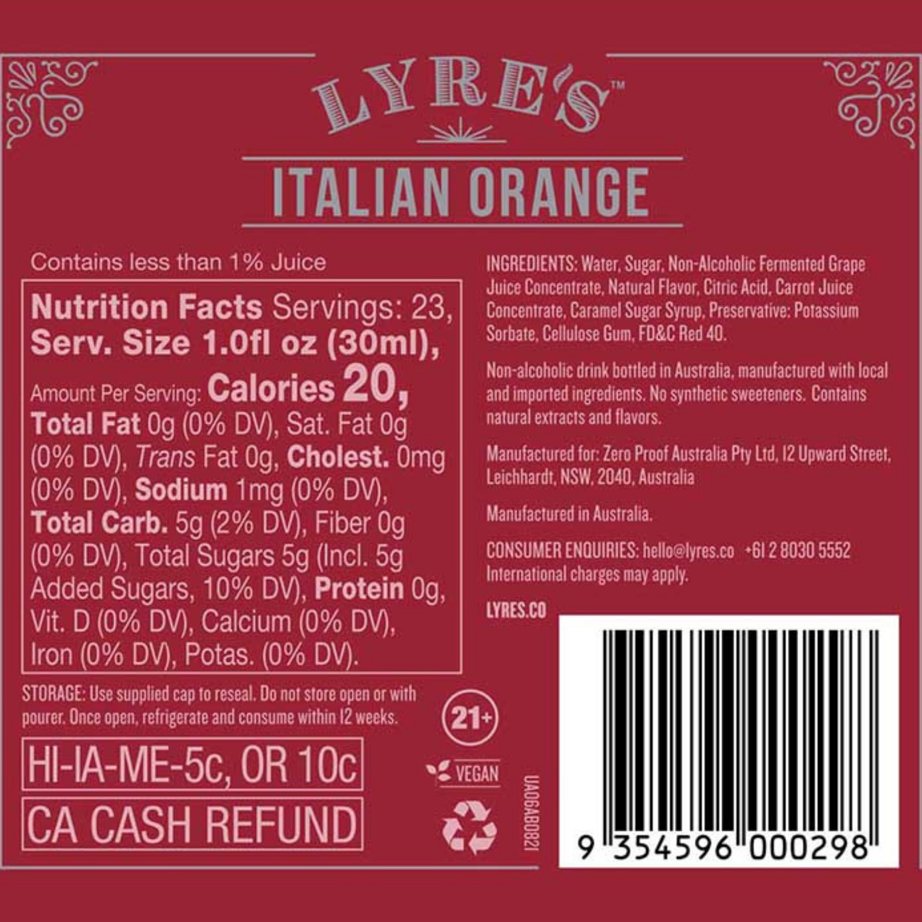 Lyre's - Italian Orange - Nonalcoholic Apéritif