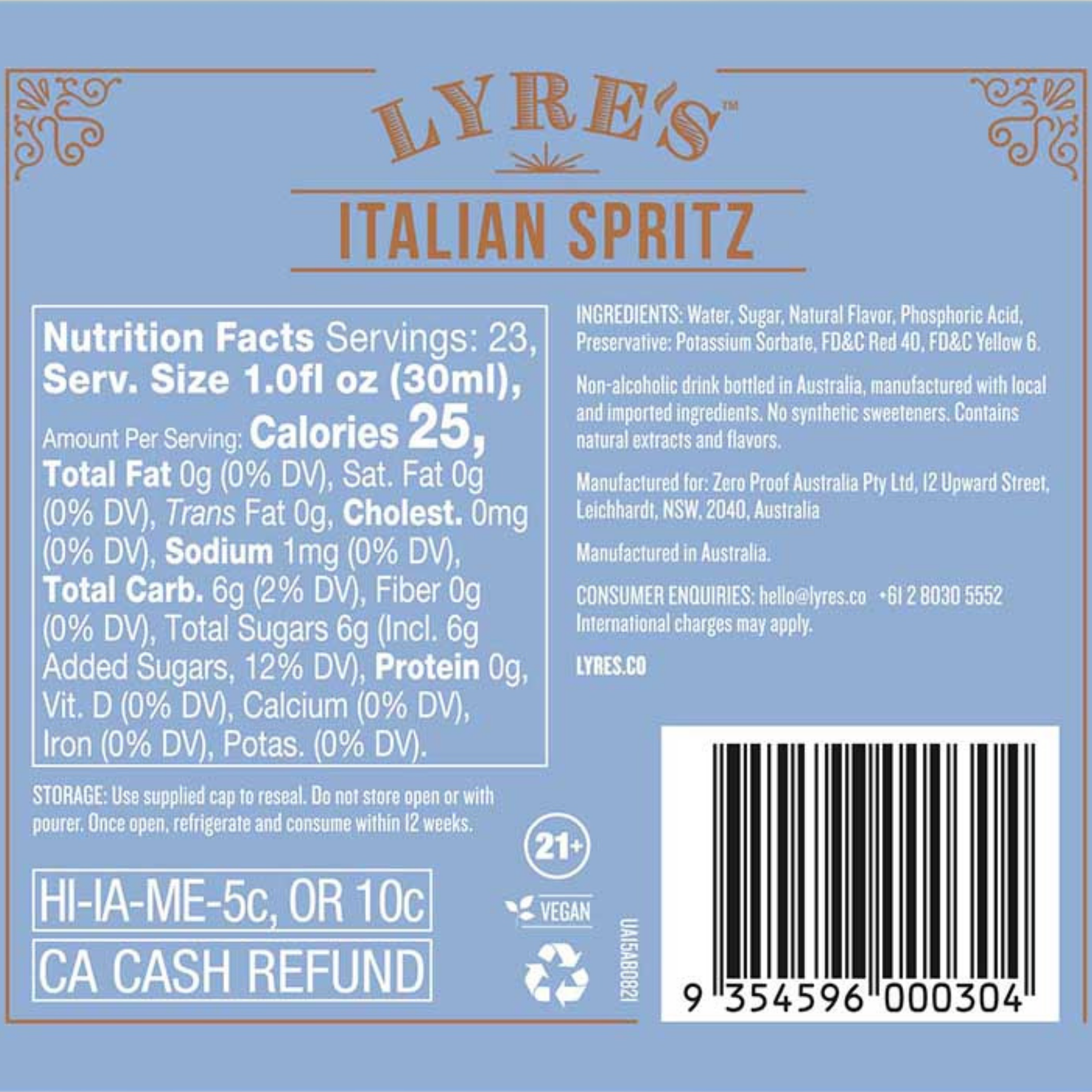 Lyre's - Italian Spritz - Nonalcoholic Apéritif