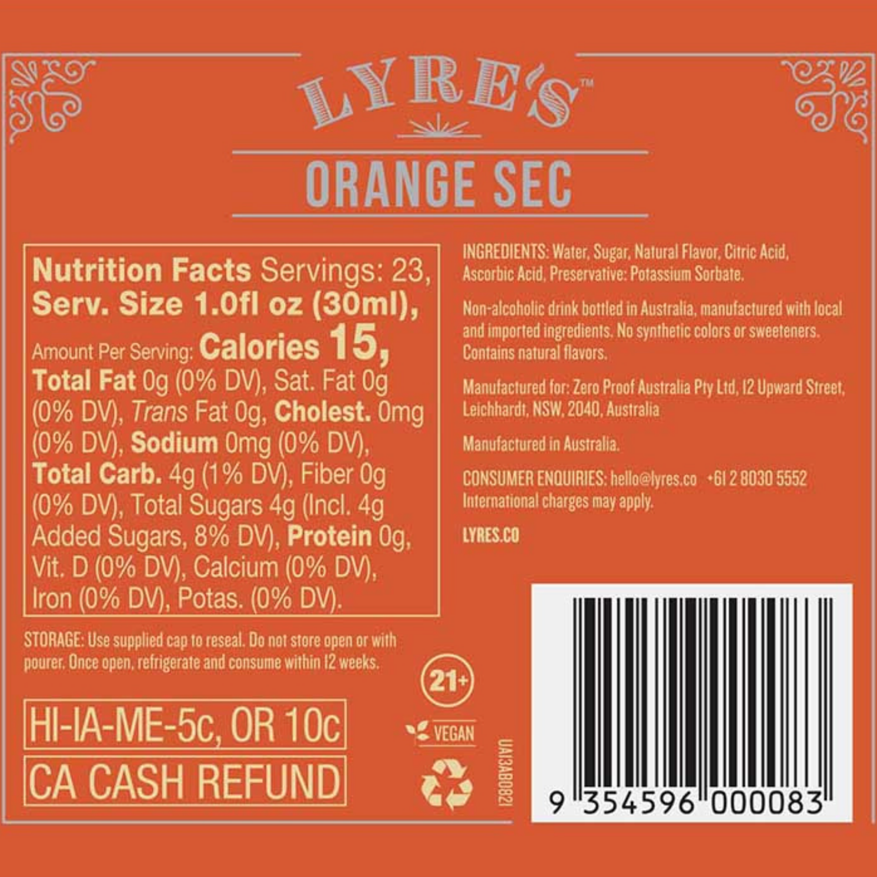 Lyre's - Orange Sec - Nonalcoholic Apéritif