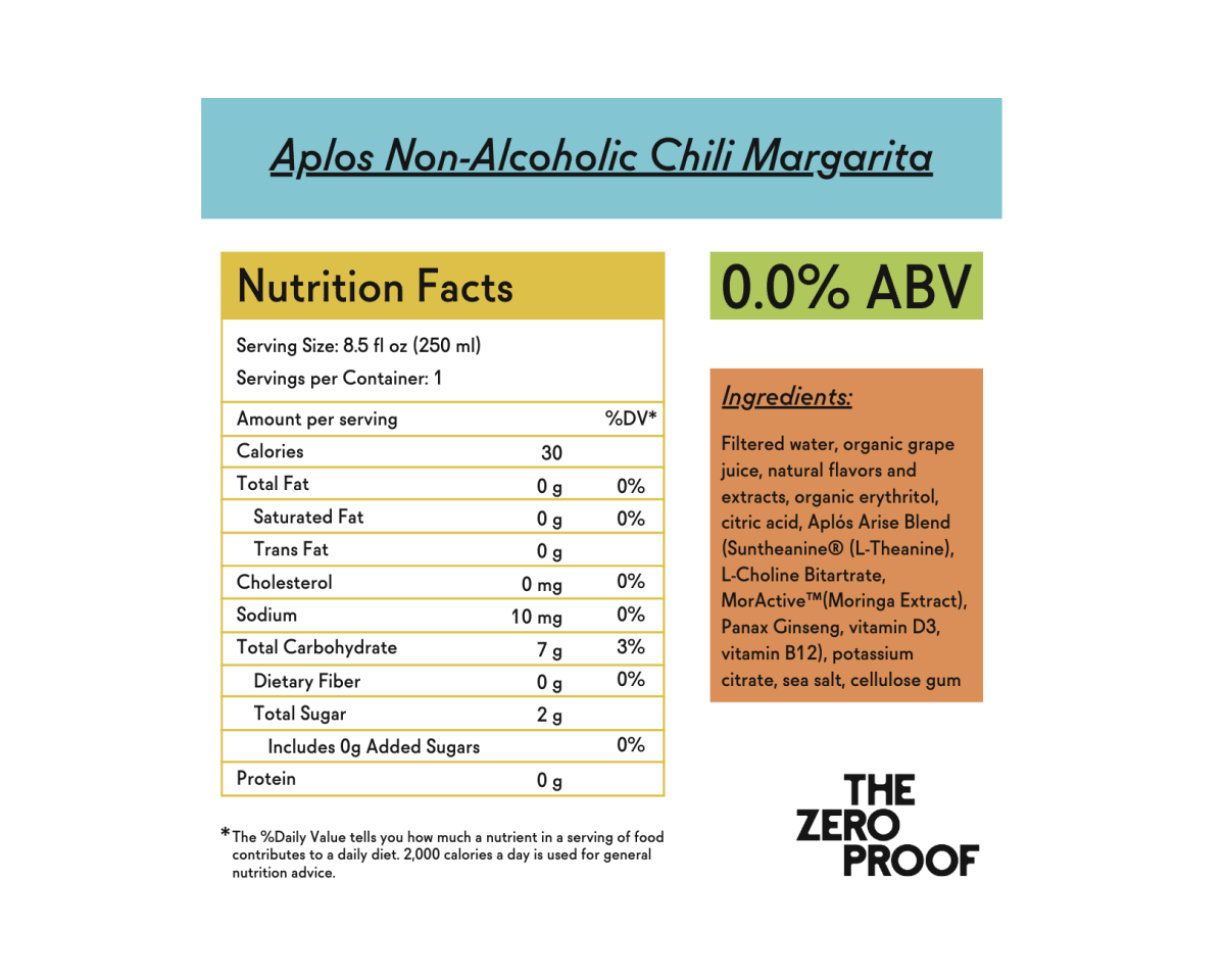 Aplós - Chili Margarita - Nonalcoholic Functional Cocktail - 4-Pack