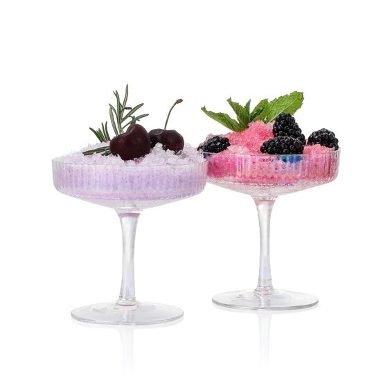 Iridescent Coupe Glasses - Set of 4