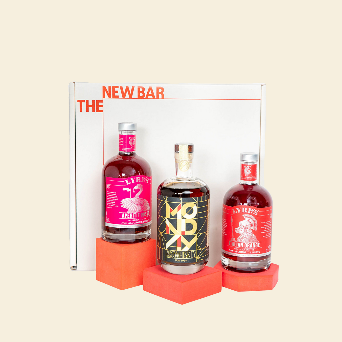 Nonalcoholic Boulevardier Gift Set Monday Whiskey and Lyres Aperitiff Rosso & Italian Orange 